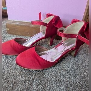 Badgley Mischka Red Satin Heels
